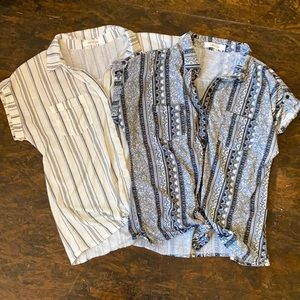 Eden and Olivia button down tie front shirts